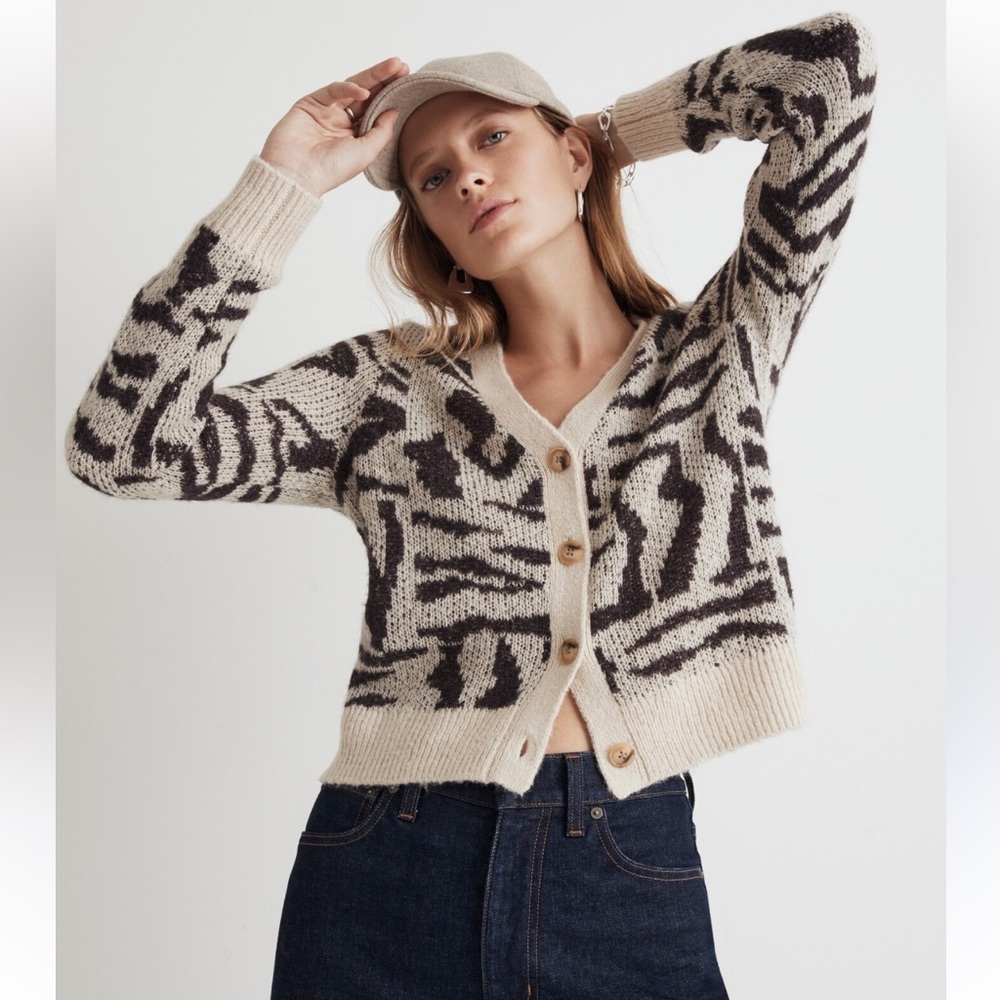 Madewell Raquel Abstract Animal Cardigan